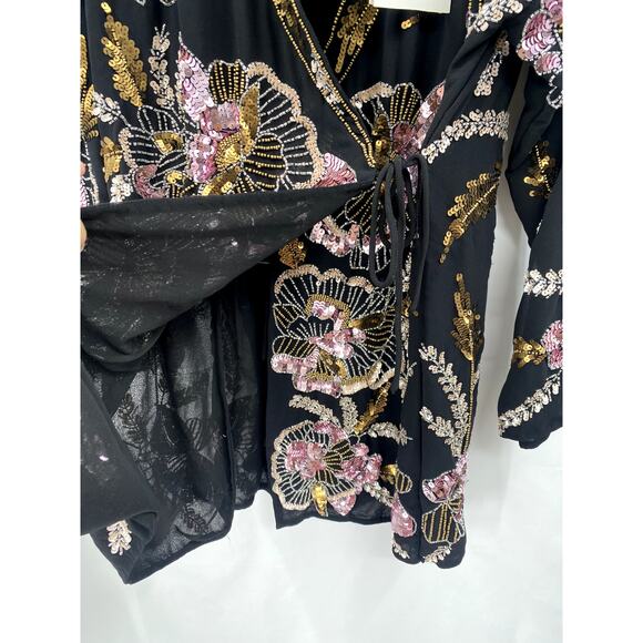 Mac Duggal M Beaded Wrap Mini Dress 93817 - Picture 8 of 11